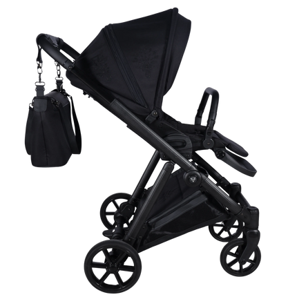 Junama Milano Black stroller travel system in a studio product photo, photo 12