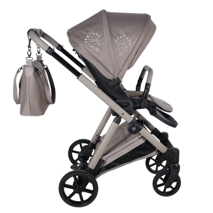 Junama Milano Cappuccino stroller travel system in a studio product photo, photo 11