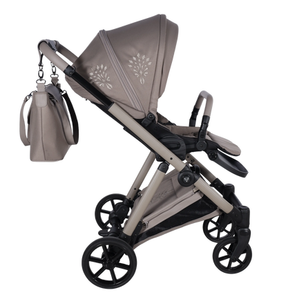 Junama Milano Cappuccino luxury stroller with carrycot / bassinet and seat unit, photo 12