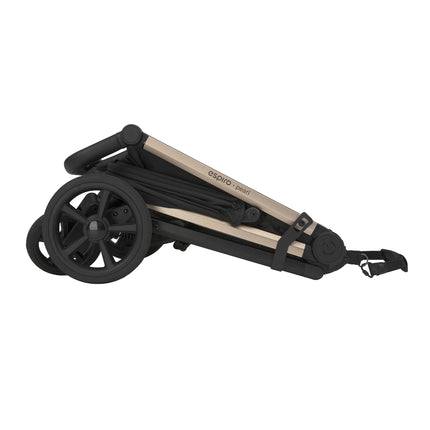 Espiro Pearl, Schwarze Perle, zusammengeklappter Kinderwagen