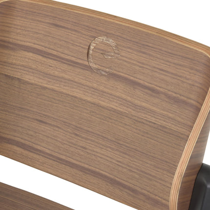 Espiro Pure, Schwarz, Detail der Holzrückenlehne