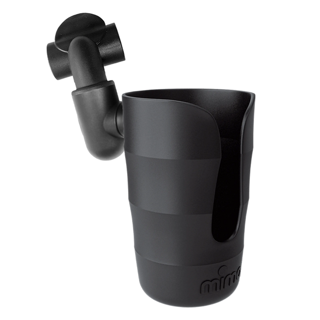 mima miro cup holder with the pivot arm and frame clip attached, angled to show the cup opening
