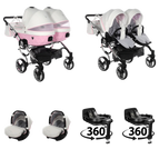 Pink / 4 IN 1 (Includes 2 Car Seats + 2 360° Rotating ISOFIX Bases)