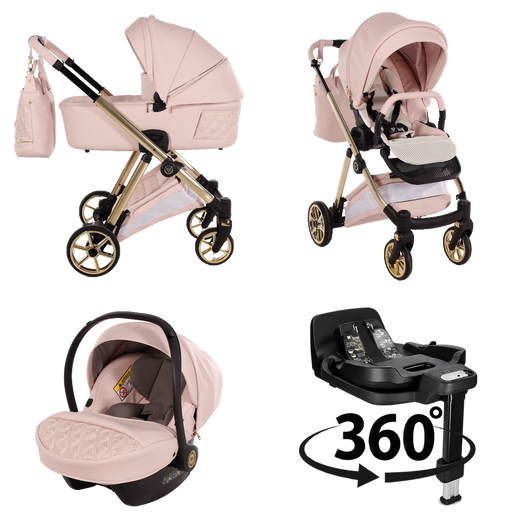 4 IN 1 (Sisältää turvakaukalon + 360° kääntyvän ISOFIX-telakan)