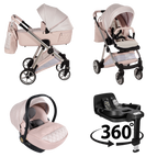 Pink / 4 IN 1 (Includes Car Seat + 360° Rotating ISOFIX Base)