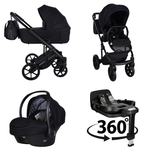 4 IN 1 (Inclut le siège auto + base ISOFIX rotative 360°)