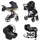 Black and Gold / 4 IN 1 (Includes Car Seat + 360° Rotating ISOFIX Base)