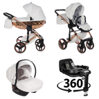 White and Copper / 4 IN 1 (Includes Car Seat + 360° Rotating ISOFIX Base)