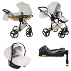 White and Gold / 4 IN 1 (Includes Car Seat + ISOFIX Base)