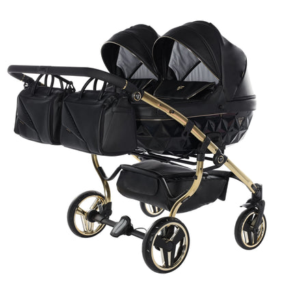 Junama Fluo Duo Black side-by-side double stroller