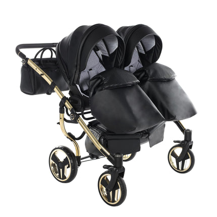 Junama Fluo Duo Black side-by-side double stroller