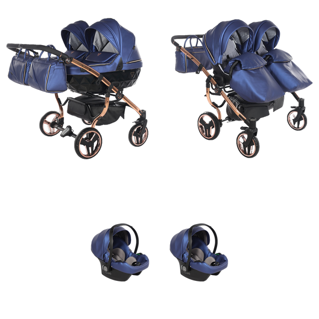 Junama Fluo Duo Blue 3 IN 1 package with two car seats