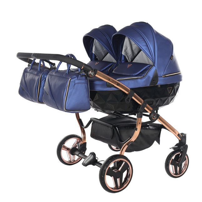 Junama Fluo Duo Blue side-by-side double stroller