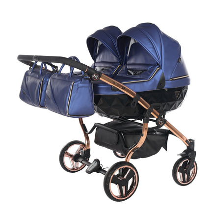 Junama Fluo Duo Blue side-by-side double stroller