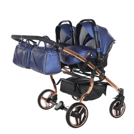 Junama Fluo Duo Blue side-by-side double stroller