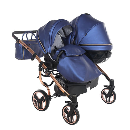 Junama Fluo Duo Blue side-by-side double stroller