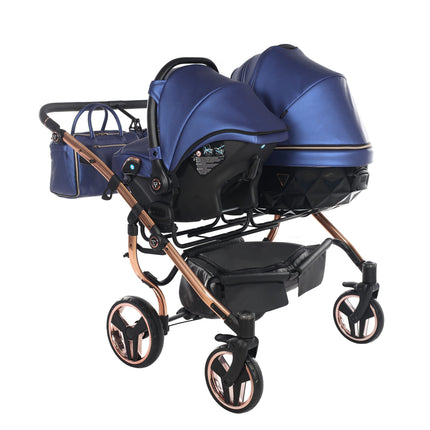Junama Fluo Duo Blue side-by-side double stroller