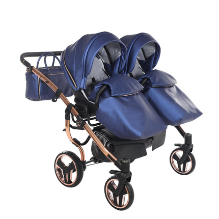 Junama Fluo Duo Blue side-by-side double stroller