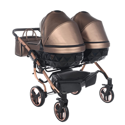 Junama Fluo Duo Brown side-by-side double stroller