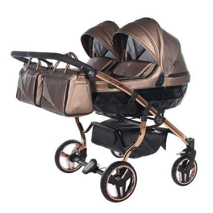 Junama Fluo Duo Brown side-by-side double stroller