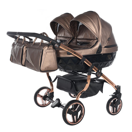 Junama Fluo Duo Brown side-by-side double stroller