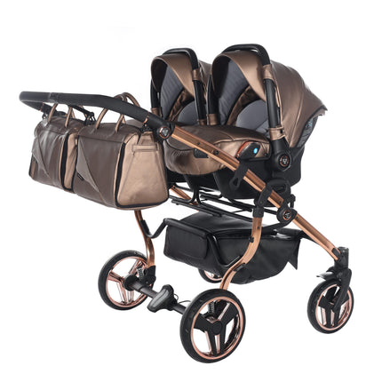 Junama Fluo Duo Brown side-by-side double stroller