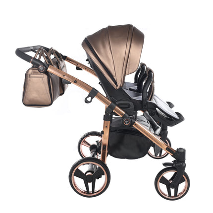 Junama Fluo Duo Brown side-by-side double stroller