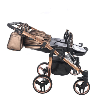 Junama Fluo Duo Brown side-by-side double stroller