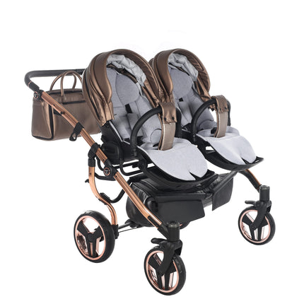 Junama Fluo Duo Brown side-by-side double stroller