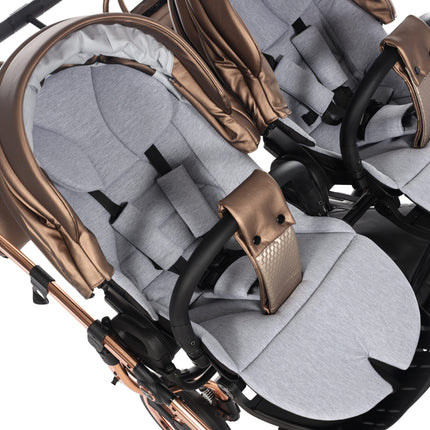 Junama Fluo Duo Brown side-by-side double stroller