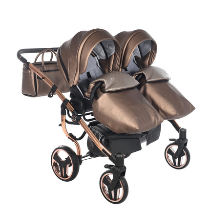 Junama Fluo Duo Brown side-by-side double stroller