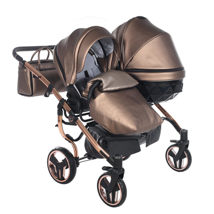 Junama Fluo Duo Brown side-by-side double stroller