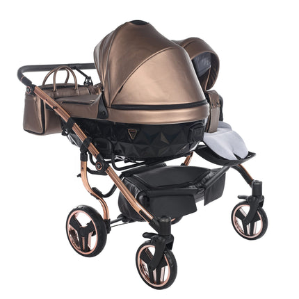 Junama Fluo Duo Brown side-by-side double stroller