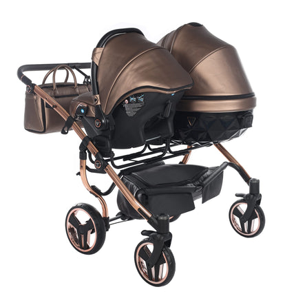 Junama Fluo Duo Brown side-by-side double stroller