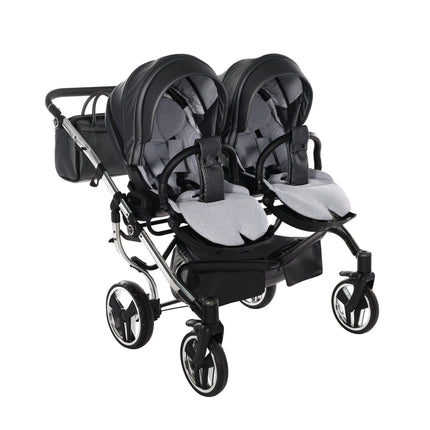 Junama Fluo Duo Gray side-by-side double stroller