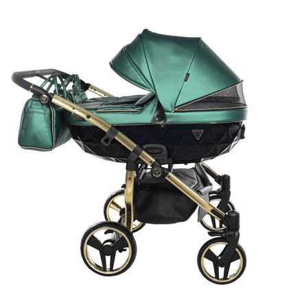 Junama Fluo Duo Green side-by-side double stroller