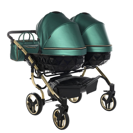 Junama Fluo Duo Green side-by-side double stroller