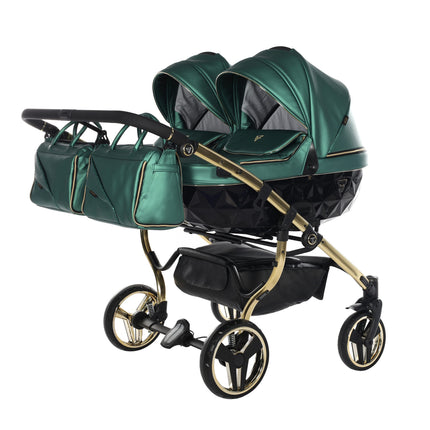 Junama Fluo Duo Green side-by-side double stroller