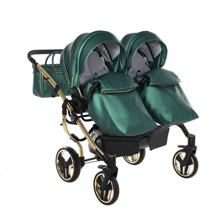 Junama Fluo Duo Green side-by-side double stroller