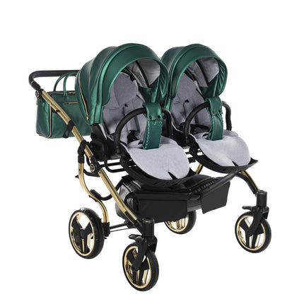 Junama Fluo Duo Green side-by-side double stroller