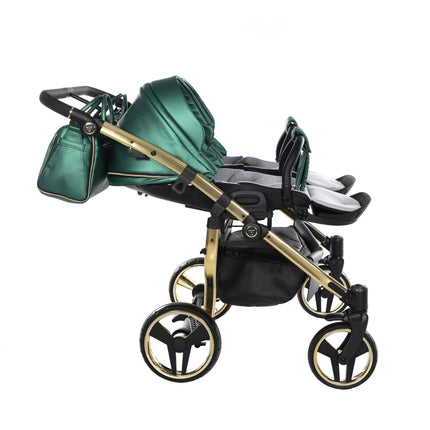 Junama Fluo Duo Green side-by-side double stroller