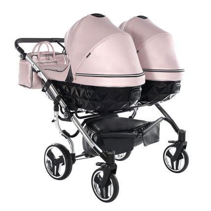Junama Fluo Duo Pink side-by-side double stroller