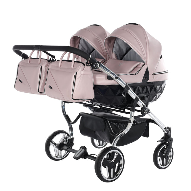 Junama Fluo Duo Pink side-by-side double stroller
