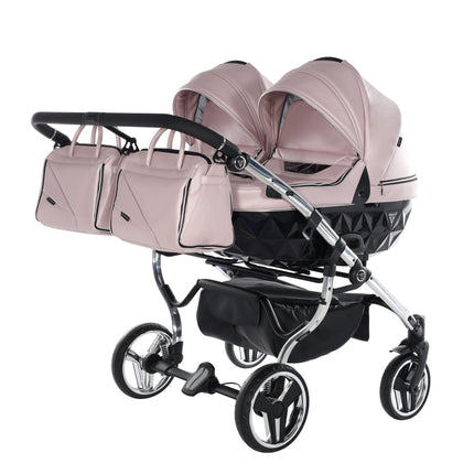 Junama Fluo Duo Pink side-by-side double stroller