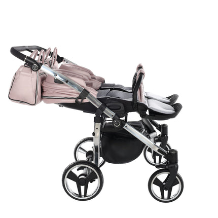 Junama Fluo Duo Pink side-by-side double stroller