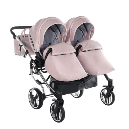 Junama Fluo Duo Pink side-by-side double stroller