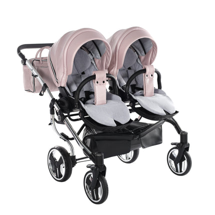 Junama Fluo Duo Pink side-by-side double stroller