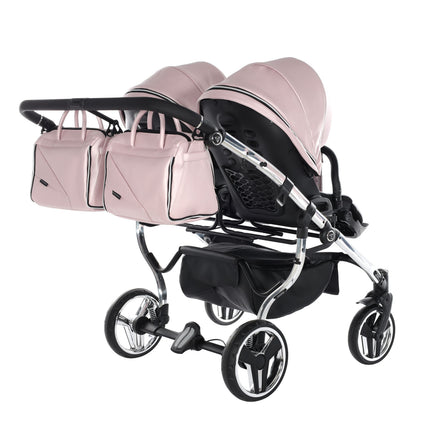 Junama Fluo Duo Pink side-by-side double stroller