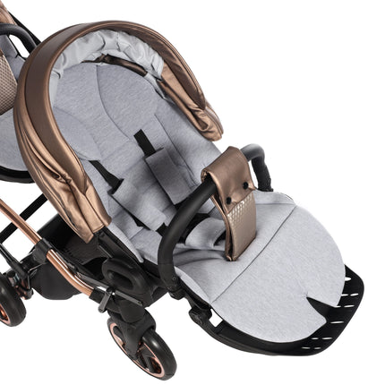 Junama Fluo Duo Slim Brown tandem double stroller