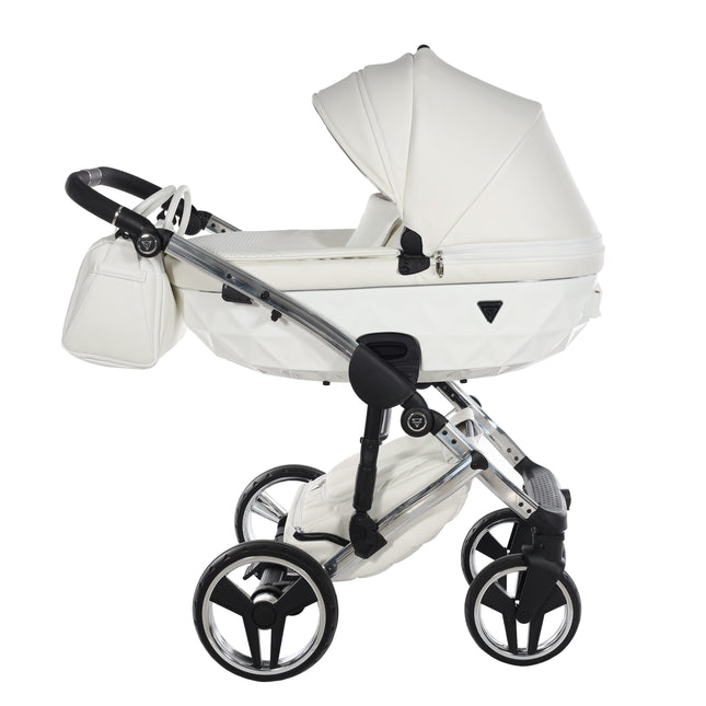 Junama Fluo Individual Glossy White with Silver Mirror Chassis stroller